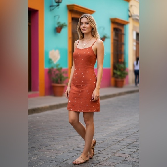 Y2K Vintage Abercrombie & Fitch Linen Mini Dress Size XS 2000s - Picture 7 of 7